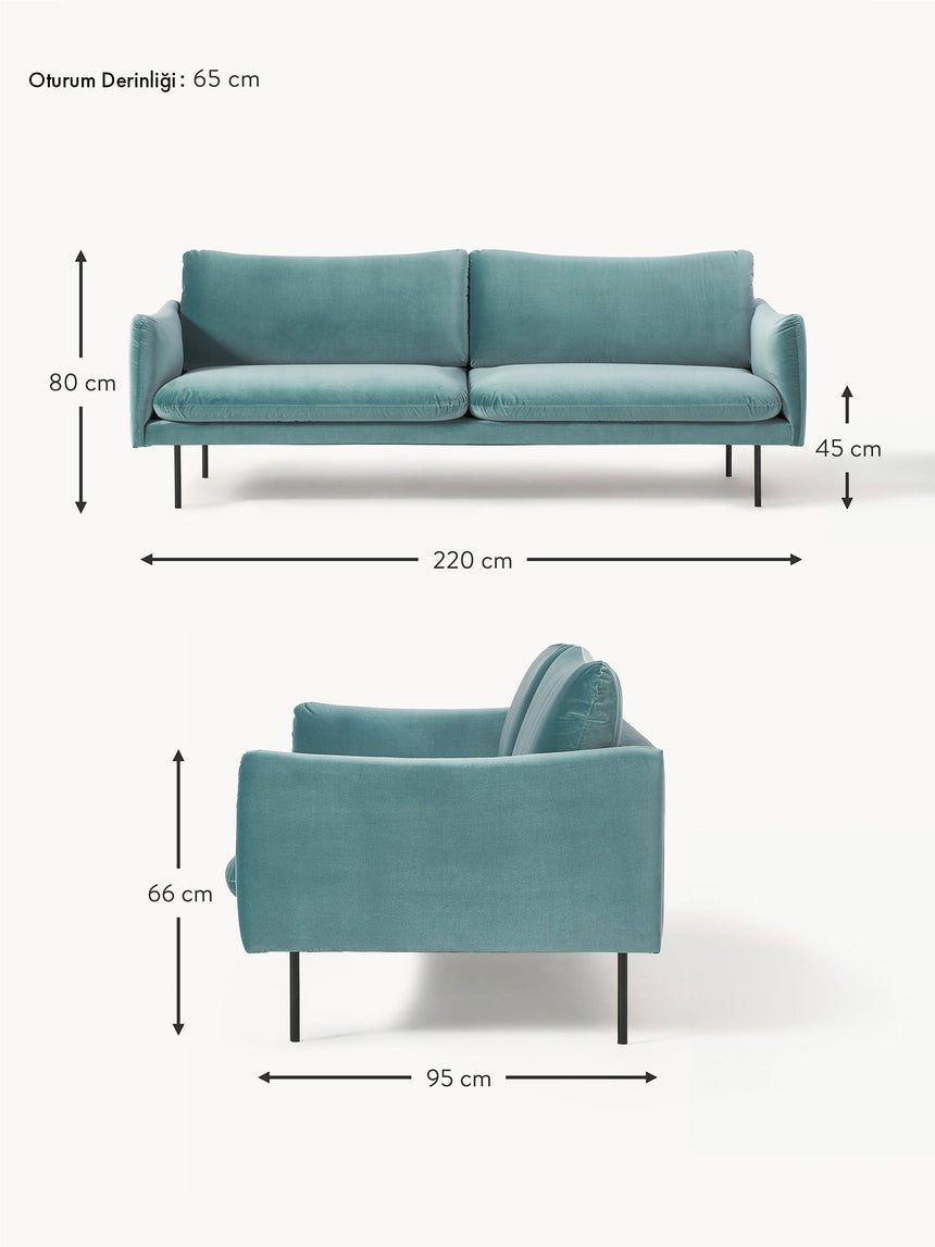 Marin Üçlü Koltuk Turkuaz