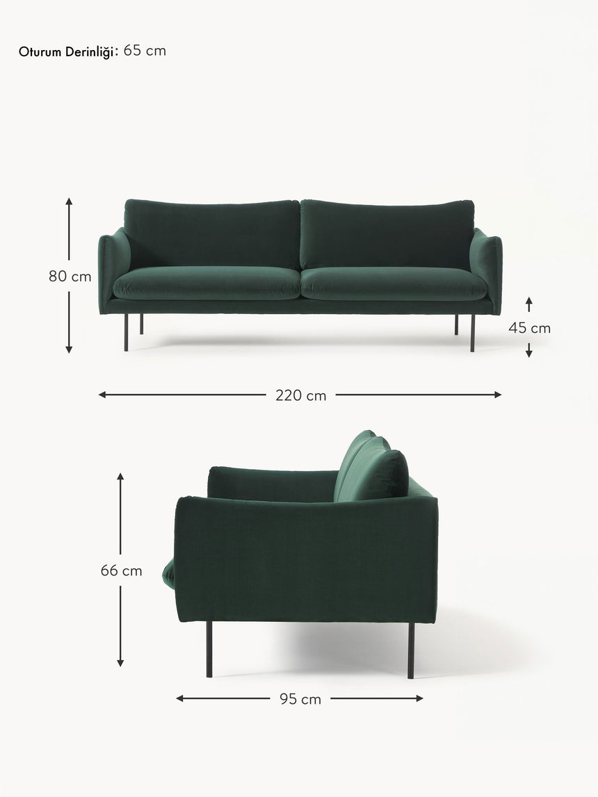 Marin Üçlü Koltuk Yeşil