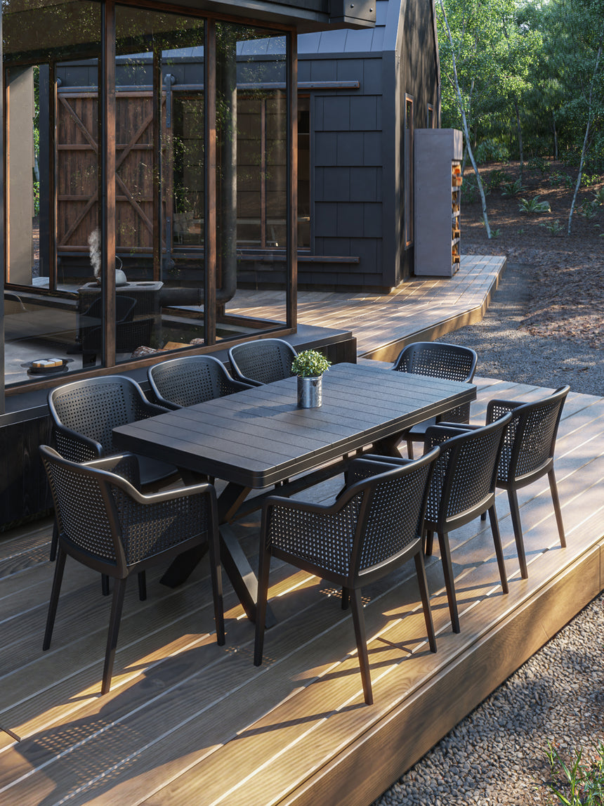 Maroon Polipropilen Yemek Masası Antrasit