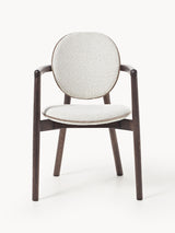 Maya Ahşap Sandalye Kırık Beyaz Bukle Ceviz