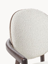 Maya Ahşap Sandalye Kırık Beyaz Bukle Ceviz