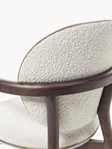 Maya Ahşap Sandalye Kırık Beyaz Bukle Ceviz