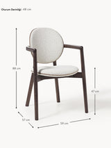 Maya Ahşap Sandalye Kırık Beyaz Bukle Ceviz