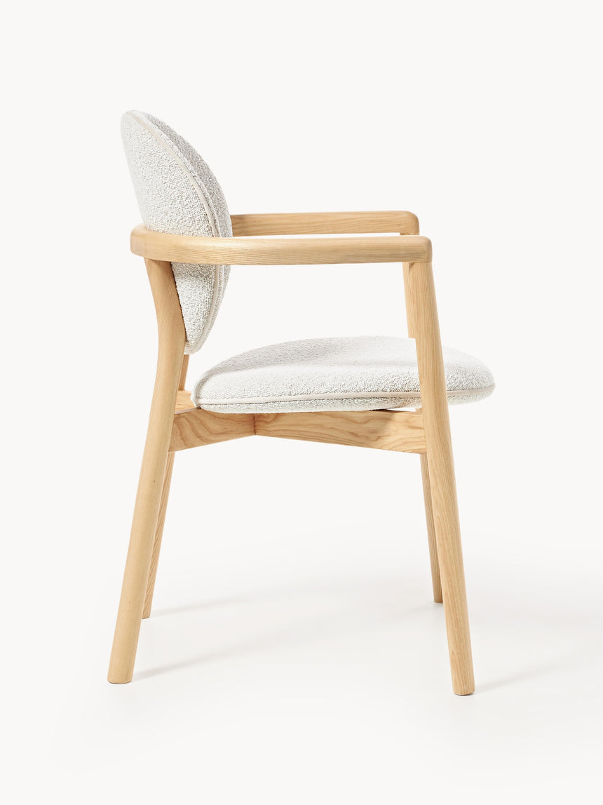 Maya Ahşap Sandalye Kırık Beyaz Bukle Meşe