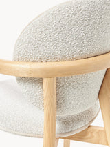 Maya Ahşap Sandalye Kırık Beyaz Bukle Meşe