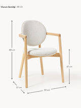 Maya Ahşap Sandalye Kırık Beyaz Bukle Meşe