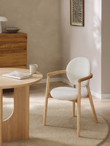 Maya Ahşap Sandalye Kırık Beyaz Bukle Meşe