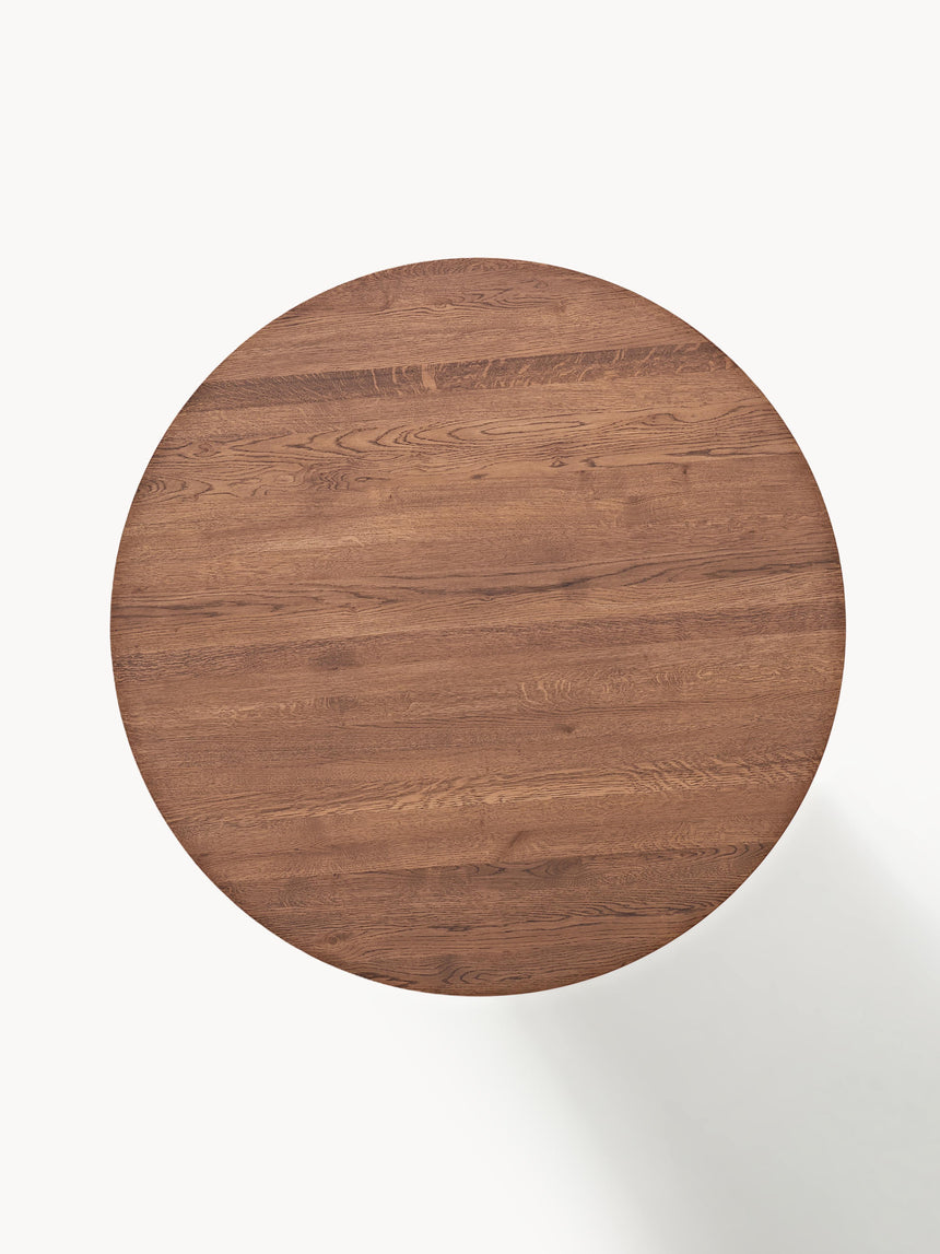Meta Yuvarlak Ahşap Yemek Masası Ceviz