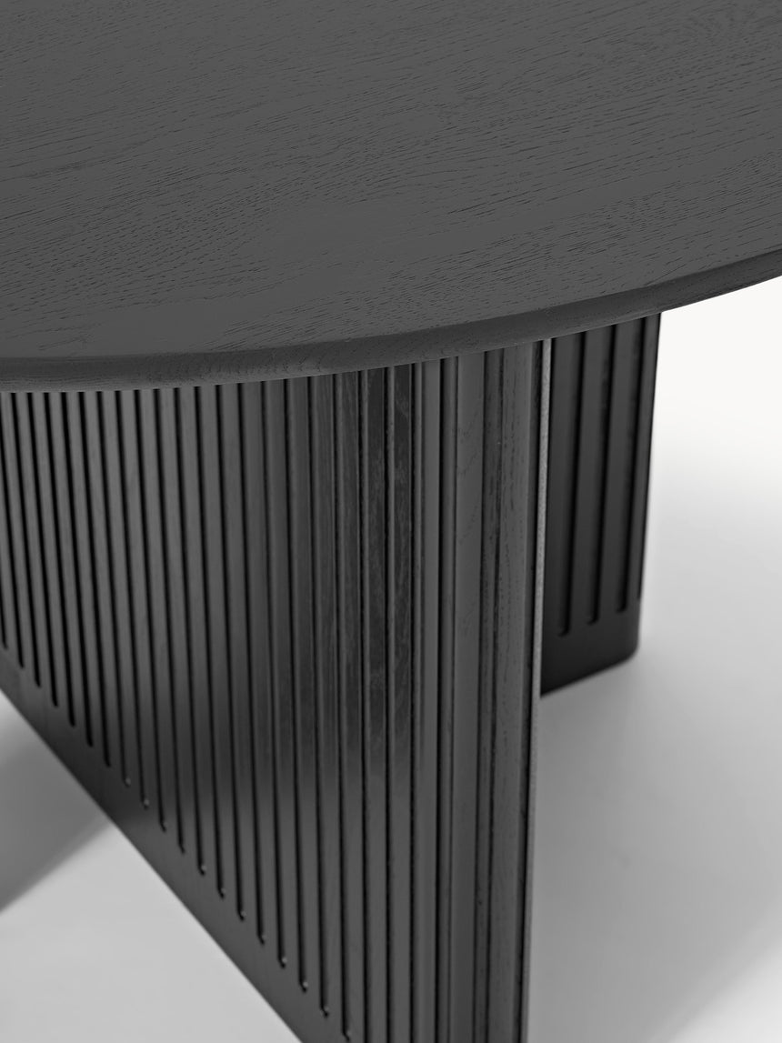 Meta Yuvarlak Ahşap Yemek Masası Siyah