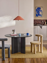 Meta Yuvarlak Ahşap Yemek Masası Siyah