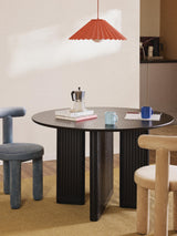 Meta Yuvarlak Ahşap Yemek Masası Siyah