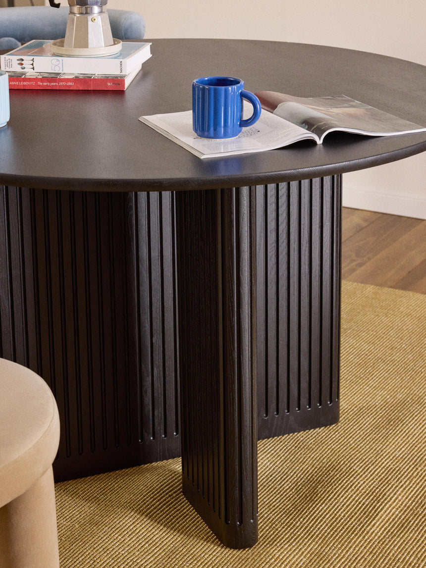 Meta Yuvarlak Ahşap Yemek Masası Siyah