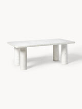 Milas Mermer Dikdörtgen Orta Sehpa Beyaz