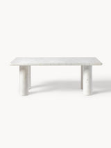 Milas Mermer Dikdörtgen Orta Sehpa Beyaz