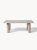 Milas Mermer Dikdörtgen Orta Sehpa Gri