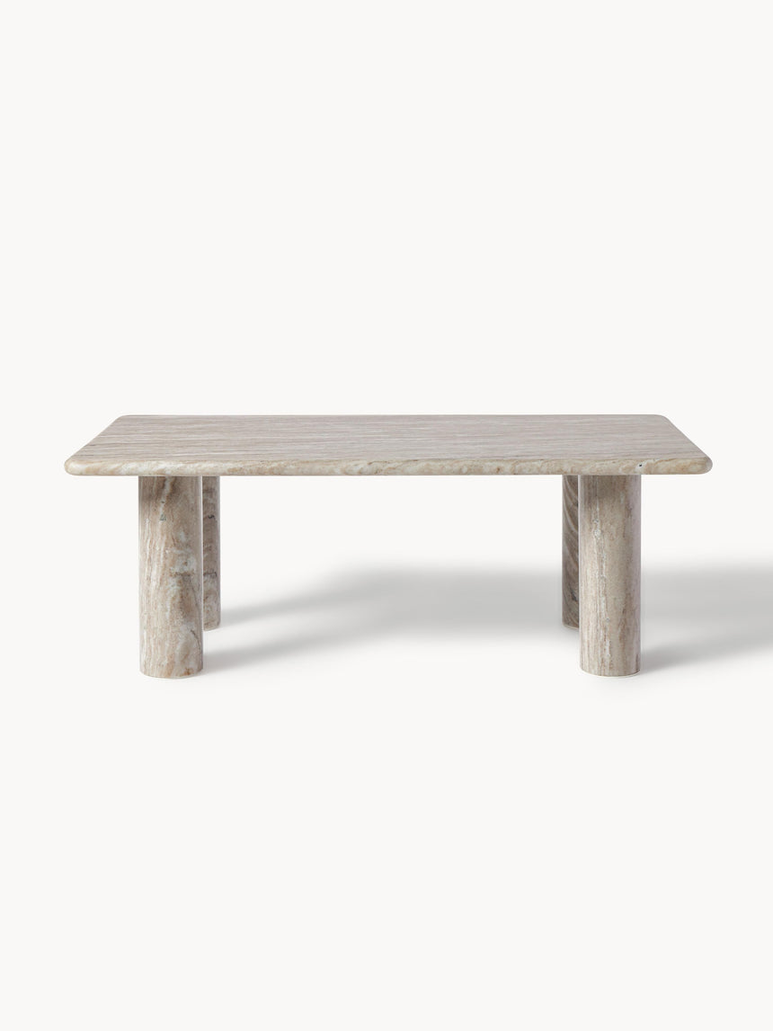 Milas Mermer Dikdörtgen Orta Sehpa Gri