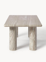 Milas Mermer Dikdörtgen Orta Sehpa Gri