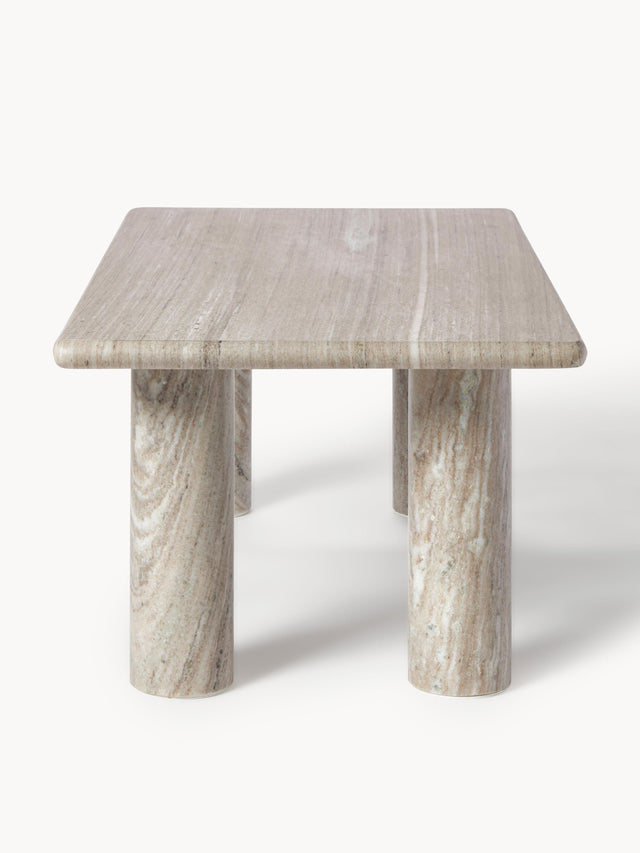 Milas Mermer Dikdörtgen Orta Sehpa Gri