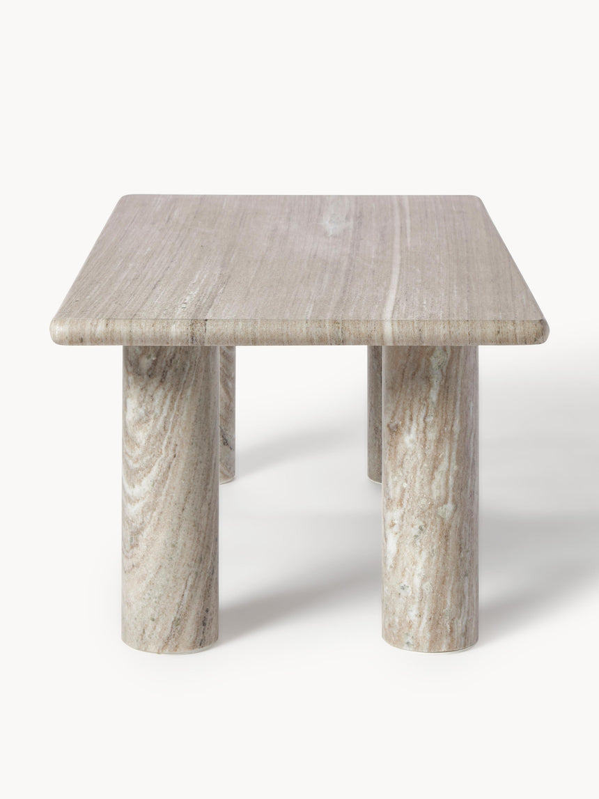 Milas Mermer Dikdörtgen Orta Sehpa Gri