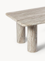 Milas Mermer Dikdörtgen Orta Sehpa Gri