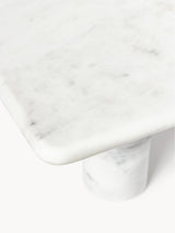 Milas Mermer Kare Orta Sehpa Beyaz