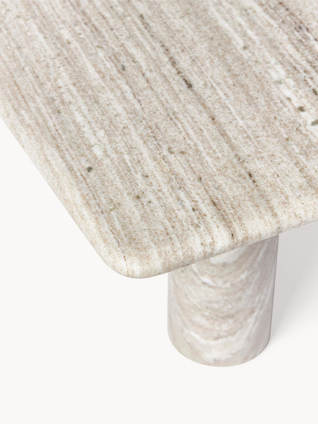 Milas Mermer Kare Orta Sehpa Gri