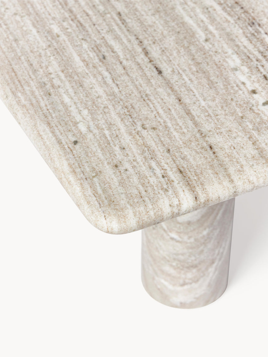 Milas Mermer Kare Orta Sehpa Gri