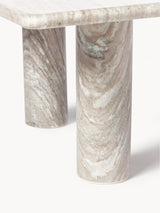 Milas Mermer Kare Orta Sehpa Gri