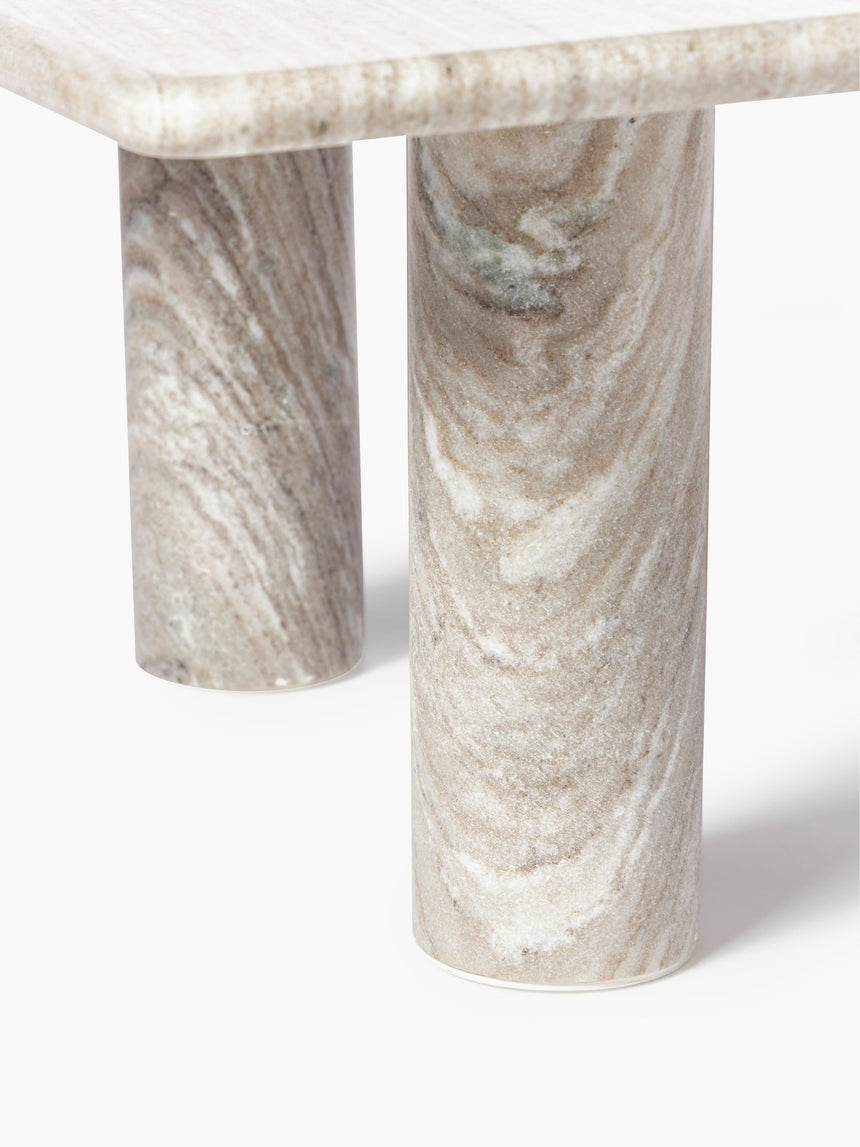 Milas Mermer Kare Orta Sehpa Gri