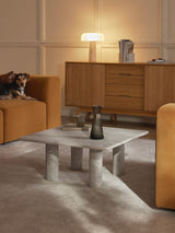 Milas Mermer Kare Orta Sehpa Gri