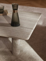 Milas Mermer Kare Orta Sehpa Gri