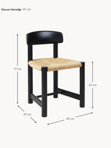 Miller Hasır İşlemeli Ahşap Sandalye Siyah