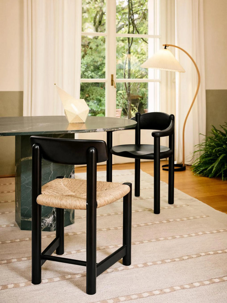 Miller Hasır İşlemeli Ahşap Sandalye Siyah