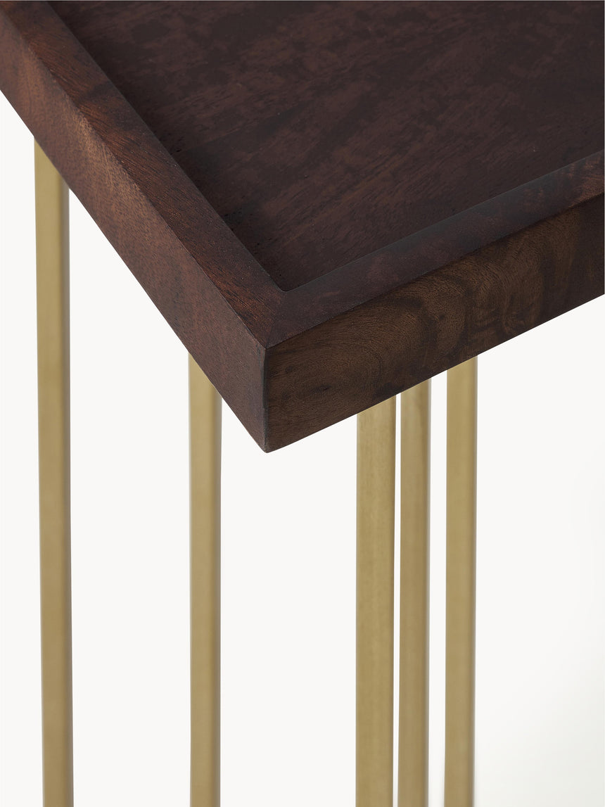 Minsk Ahşap Tablalı Metal Ayaklı Dresuar Ceviz