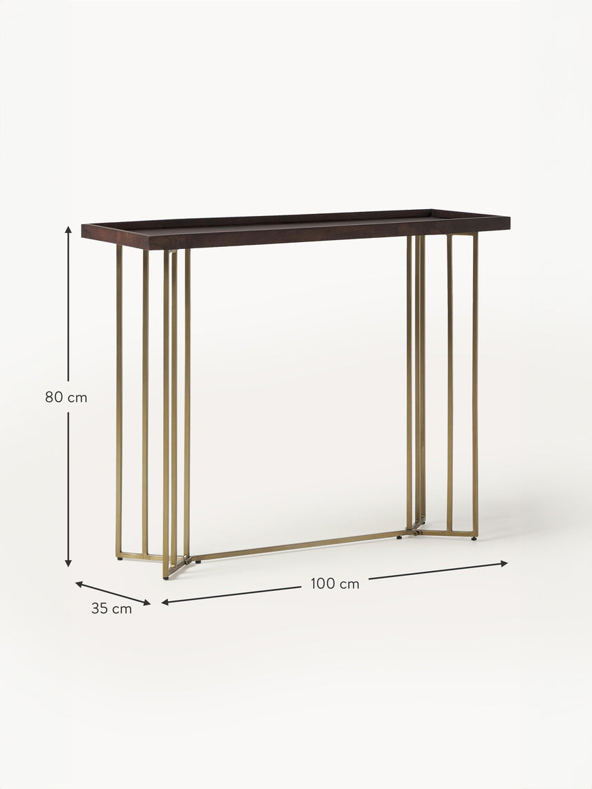 Minsk Ahşap Tablalı Metal Ayaklı Dresuar Ceviz