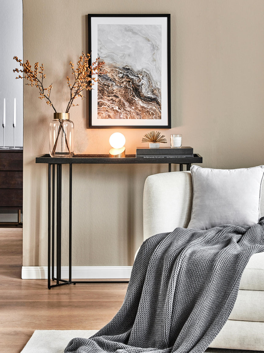 Minsk Ahşap Tablalı Metal Ayaklı Dresuar Siyah