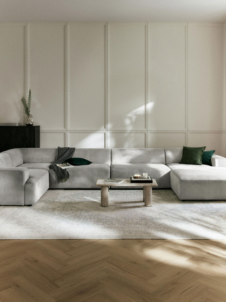 Mira Big Köşe Koltuk Gri Fitilli