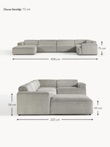 Mira Big Köşe Koltuk Gri Fitilli