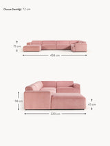 Mira Big Köşe Koltuk Pembe Fitilli