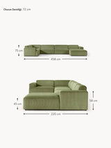 Mira Big Köşe Koltuk Yeşil Fitilli