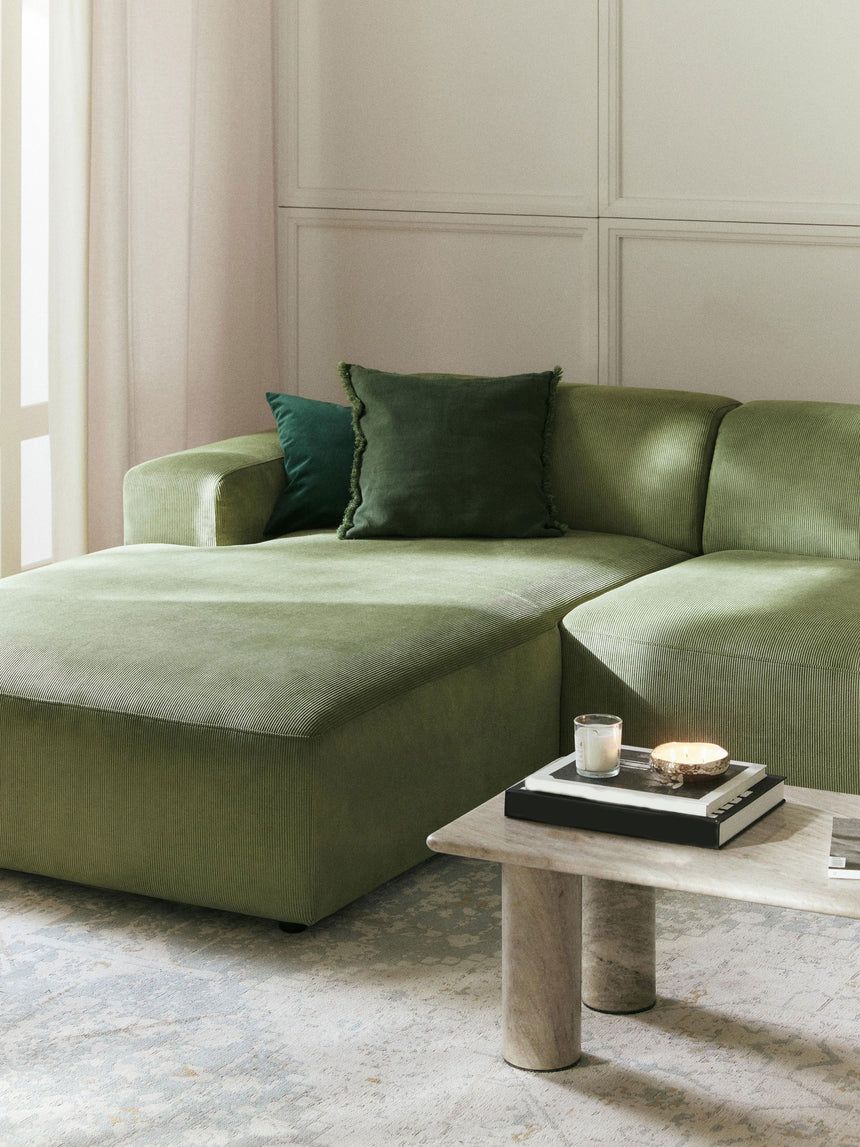 Mira Big Köşe Koltuk Yeşil Fitilli