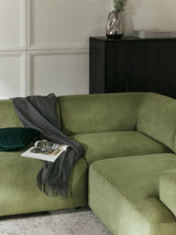 Mira Big Köşe Koltuk Yeşil Fitilli