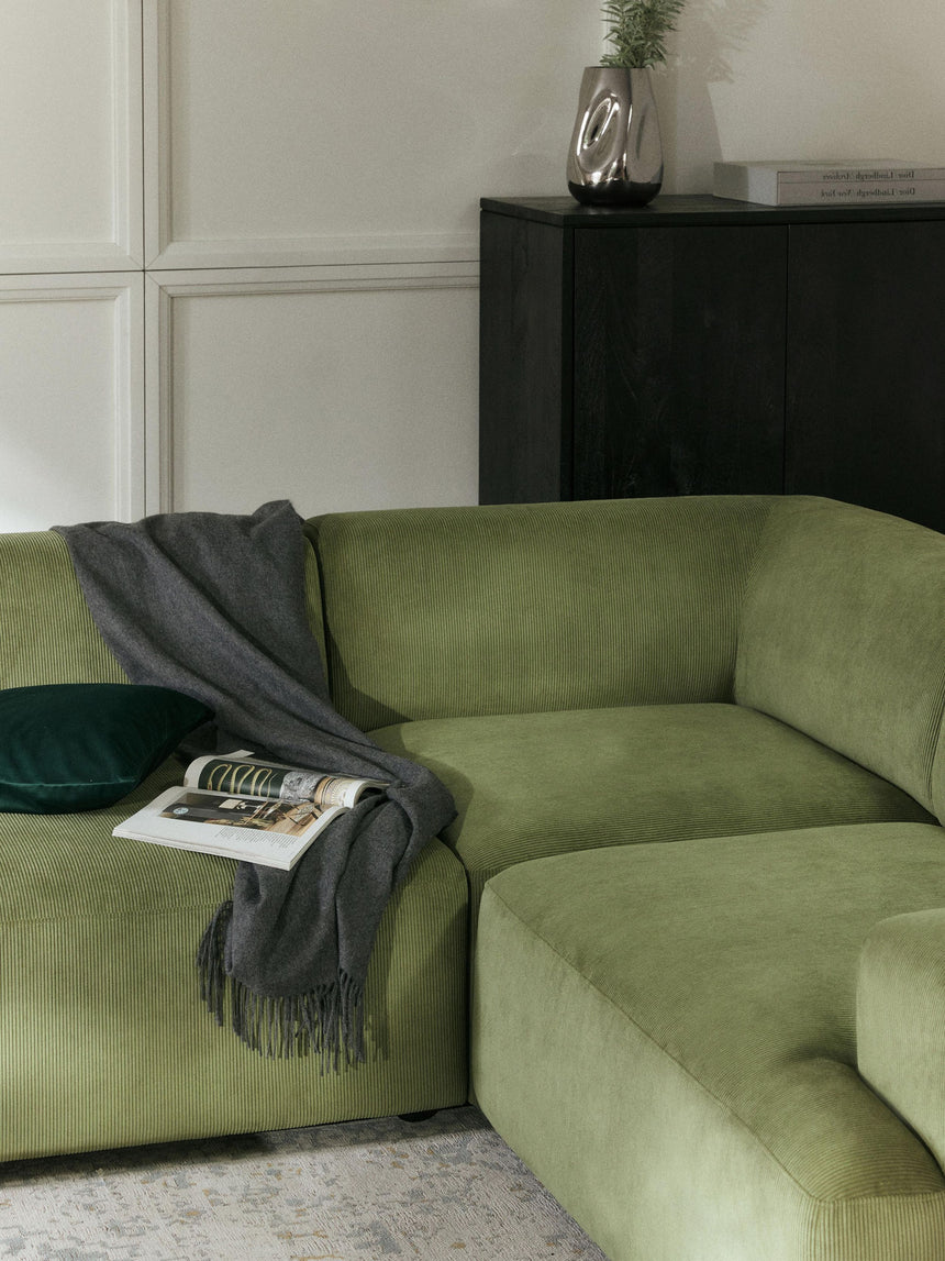 Mira Big Köşe Koltuk Yeşil Fitilli
