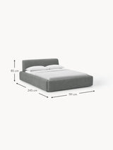 Mira Çift Kişilik Karyola Gri