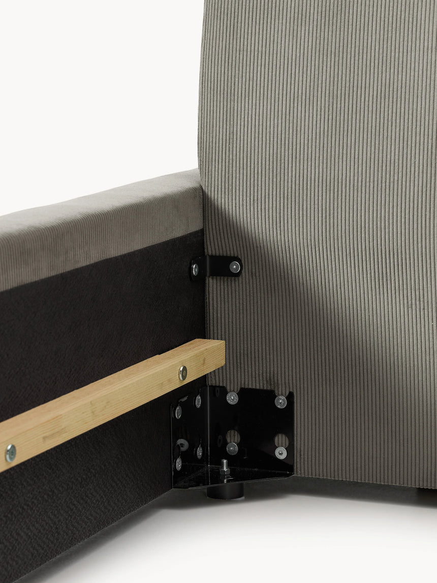 Mira Çift Kişilik Karyola Gri Fitilli