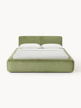 Mira Çift Kişilik Karyola Zeytin Yeşili Fitilli