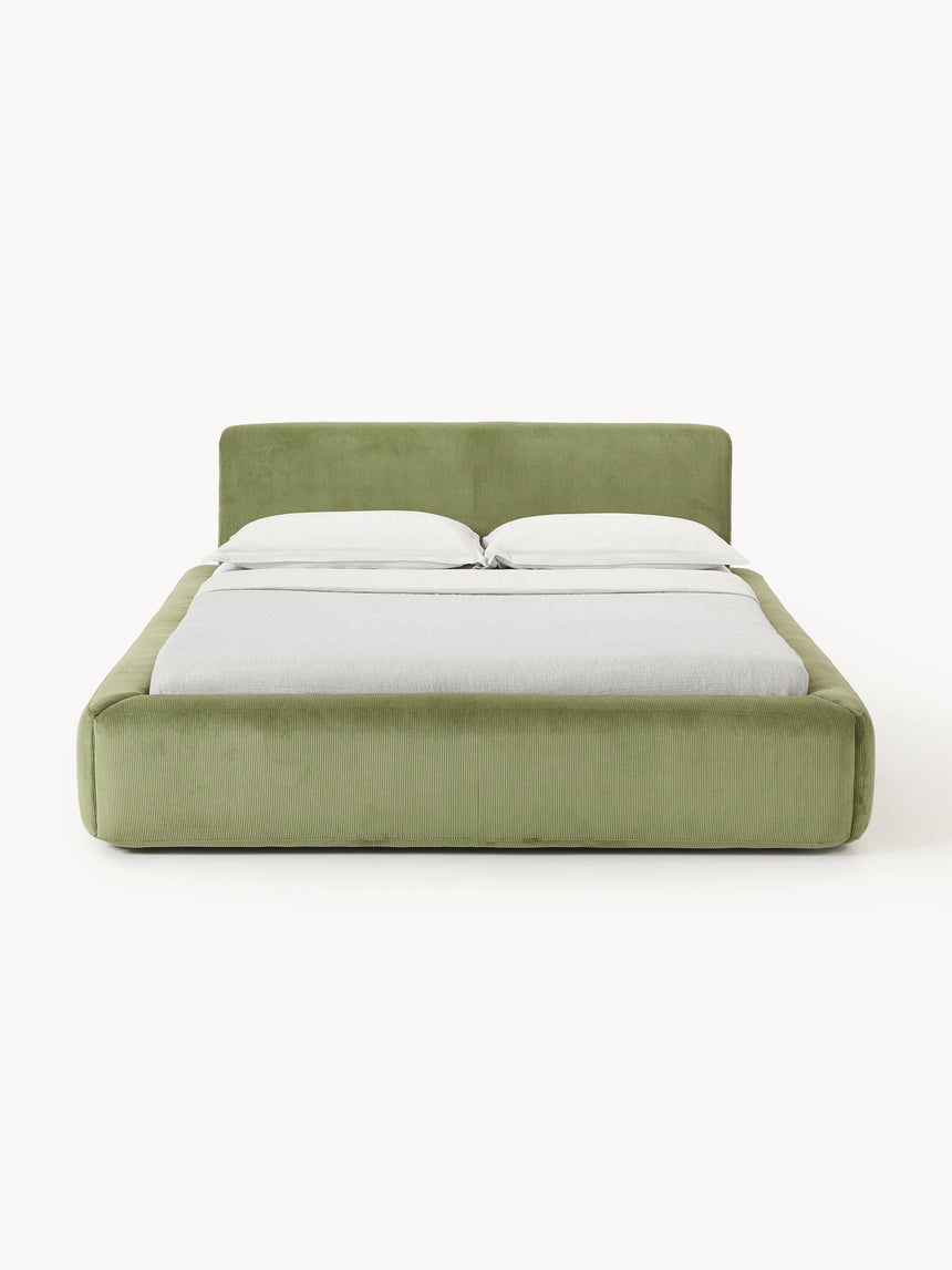 Mira Çift Kişilik Karyola Zeytin Yeşili Fitilli