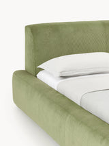 Mira Çift Kişilik Karyola Zeytin Yeşili Fitilli