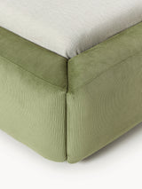 Mira Çift Kişilik Karyola Zeytin Yeşili Fitilli