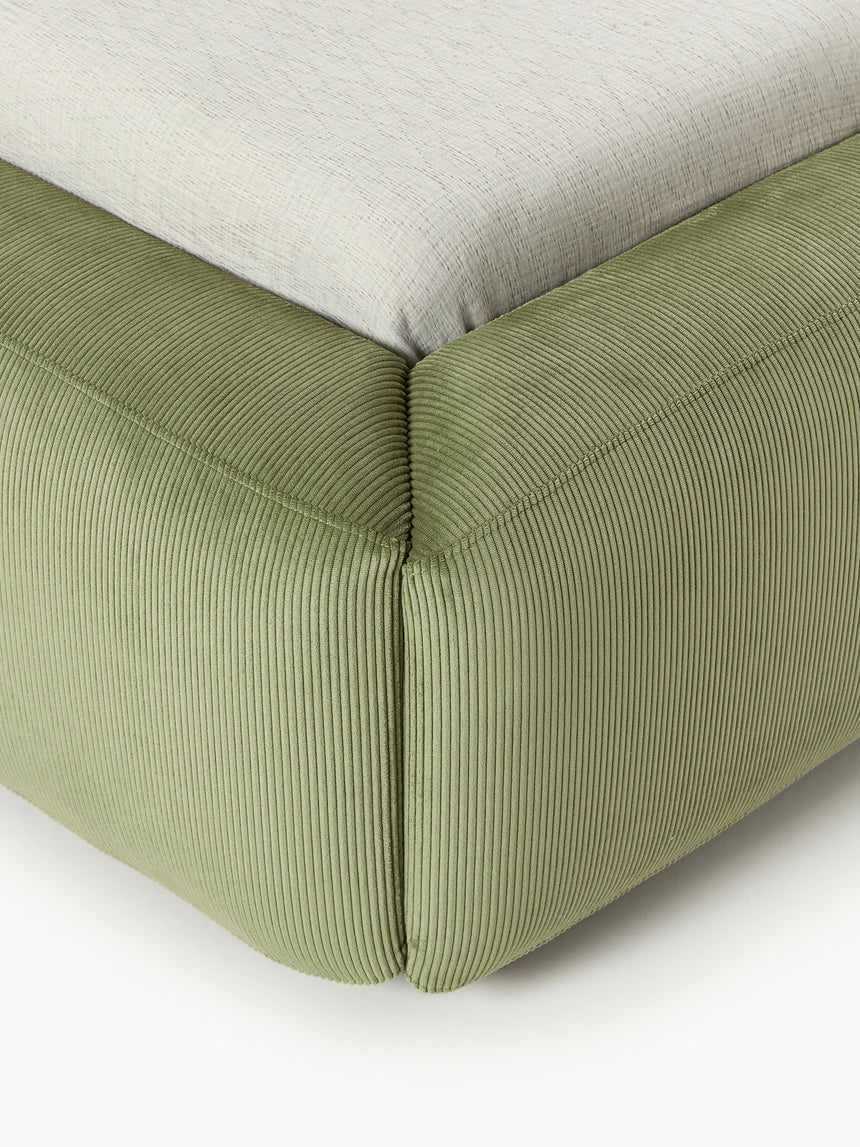 Mira Çift Kişilik Karyola Zeytin Yeşili Fitilli